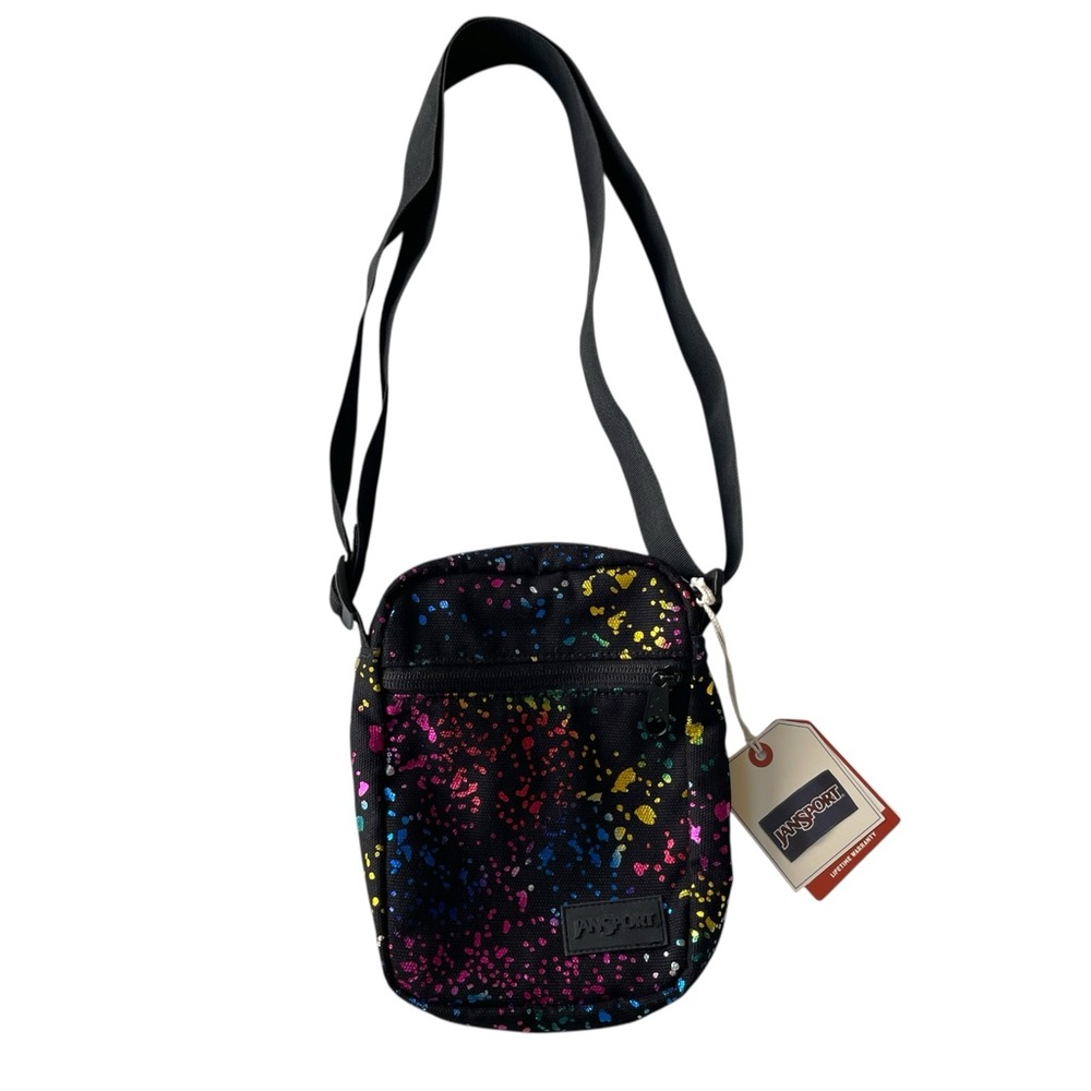 Jansport crossbody bag colourful glitter black multicolour new with tags sample